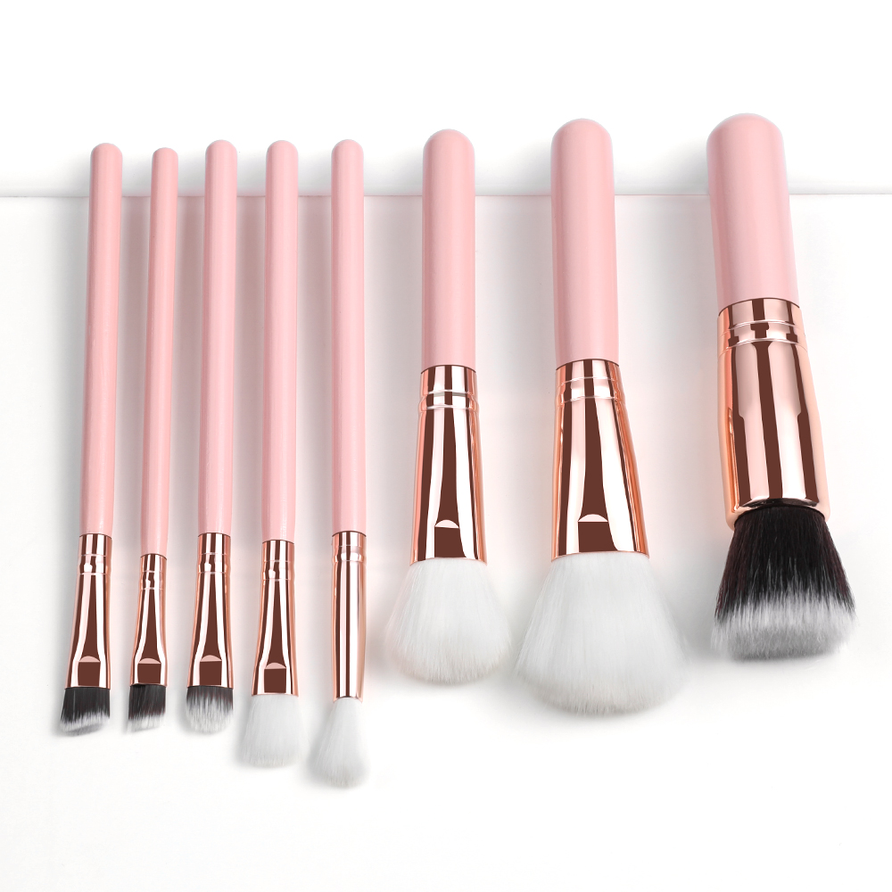 Wooden Makeup brushes with gift powder puff Short handle powder Cosmetics brush set Makeup brocha de maquillaje pinceles de maquillaje