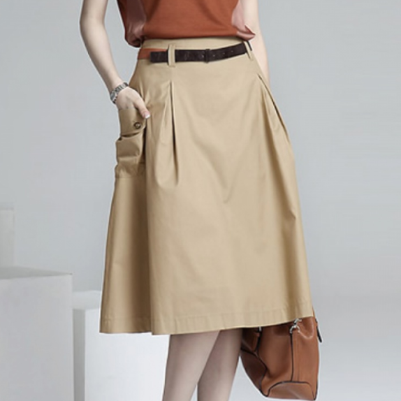 New Summer Casual A-line Pockets Skirt Khaki and Black Solid Midi Princess Button Women Skirts Wholesale AQ688
New Summer Casual A-line Pockets Skirt Khaki and Black Solid Midi Princess Button Women Skirts Wholesale AQ688
