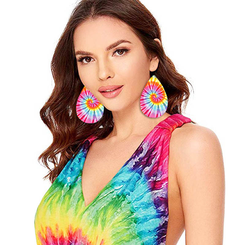 New Fashion Cute Printed Pencil Rainbow Color Leather Earring I Love Music Art Earrings School Teacher Students Appreciation Jewelry Gift