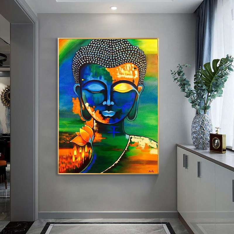 Cuadro sobre lienzo para pared de Buda abstracto, pósteres e impresiones, pintura al óleo moderna de Buda en la pared, póster budista,
Cuadro sobre lienzo para pared de Buda abstracto, pósteres e impresiones, pintura al óleo moderna de Buda en la pared, póster budista,