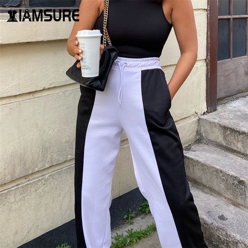 IAMSURE Patchwork Women Joggers Sweatpants Drawstring High Waist Casual Loose Female Sports Trousers 90s Lady Straight Pants, As picture
IAMSURE Patchwork Women Joggers Sweatpants Drawstring High Waist Casual Loose Female Sports Trousers 90s Lady Straight Pants, As picture