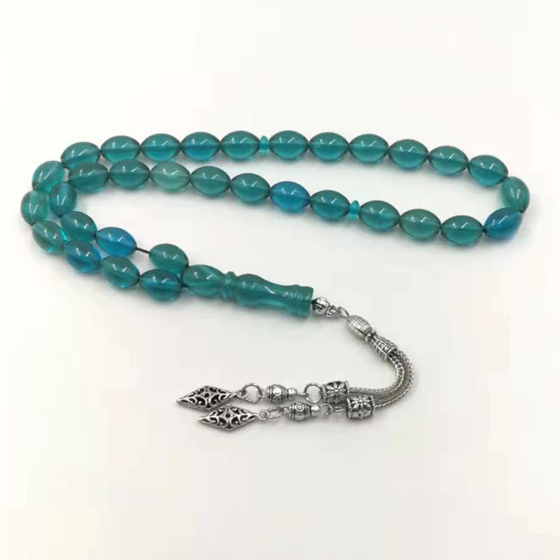 Blue Resin Tasbih 33 Beads Muslim rosary Metal tassel Islam Fashion bracelet Arabic Misbaha
Blue Resin Tasbih 33 Beads Muslim rosary Metal tassel Islam Fashion bracelet Arabic Misbaha