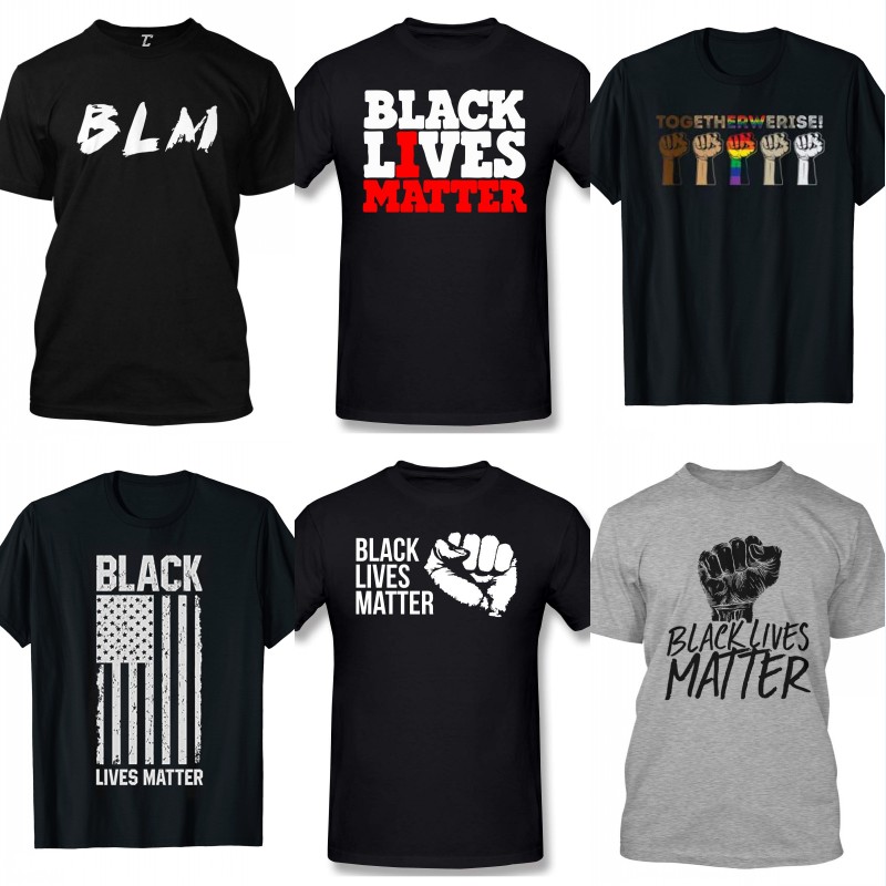 T-shirt la moins chère des vies noires pour hommes Femmes Casual Cold Col Tops Tee été Je ne peux pas respirer T-shirt