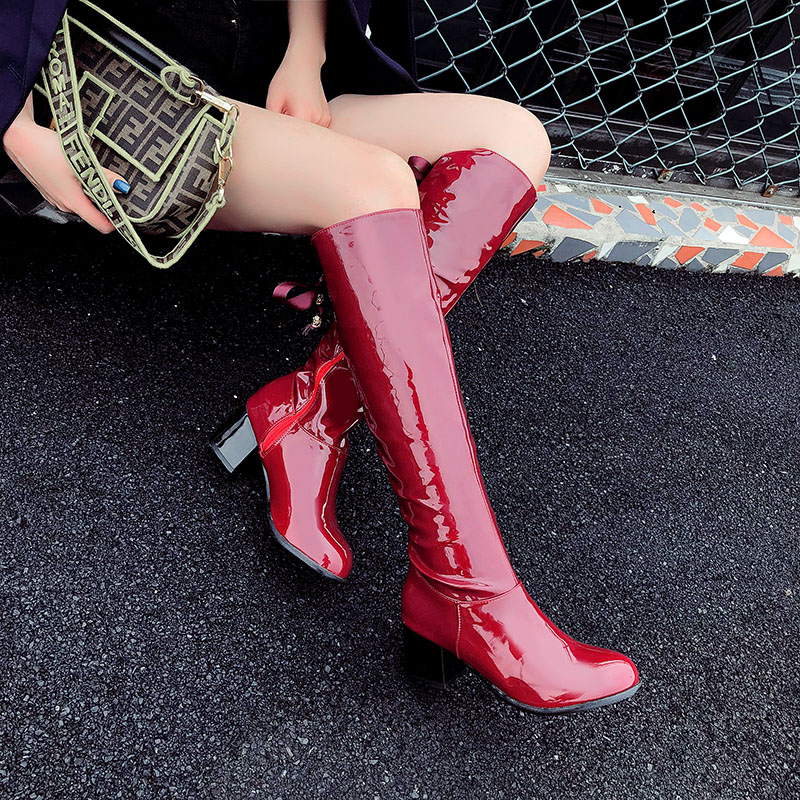 Fashion Knee High Boots Women's Winter Boots Thick High Heels Long Round Slip On Spring Autumn Shoes Woman Black White
Fashion Knee High Boots Women's Winter Boots Thick High Heels Long Round Slip On Spring Autumn Shoes Woman Black White