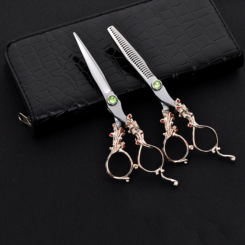 6inch Professional Hairdressing Cutting Thinning Hair Scissors Hair Salon Styling Scissor Retro Diamond-encrusted Noble Scissors
6inch Professional Hairdressing Cutting Thinning Hair Scissors Hair Salon Styling Scissor Retro Diamond-encrusted Noble Scissors