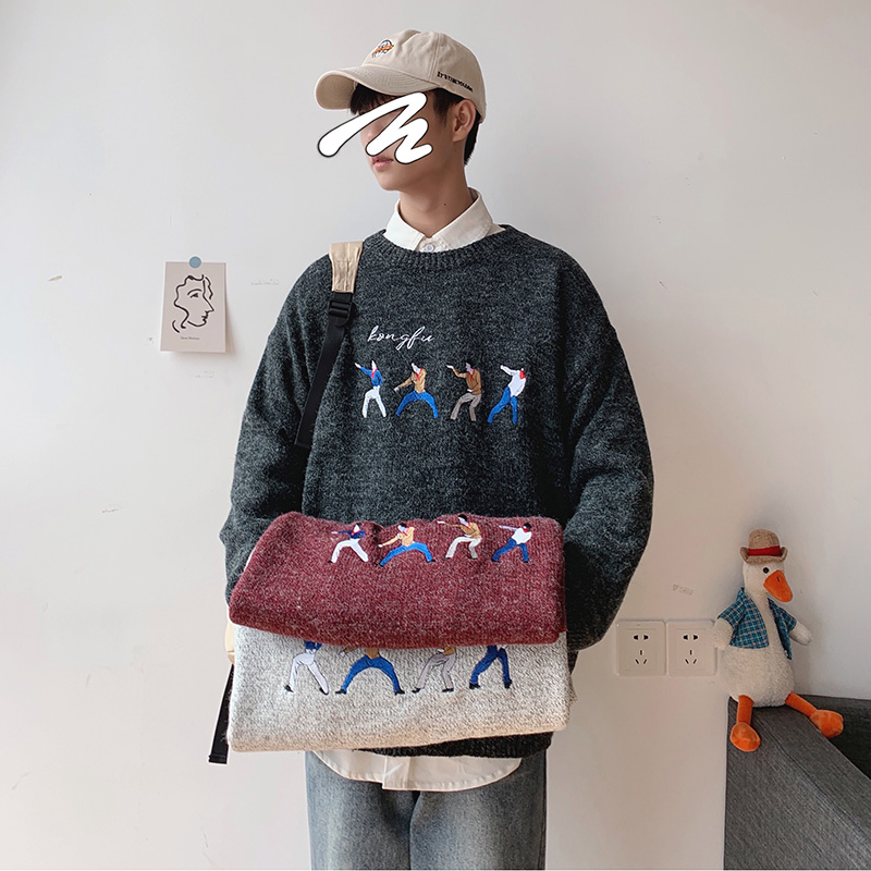 Autumn New Cartoon Men's Sweater Ins Hong Kong Sweaters Long Sleeve O-neck Korean Loose Thick Male Sweaters Sueter De Hombre, 03
Autumn New Cartoon Men's Sweater Ins Hong Kong Sweaters Long Sleeve O-neck Korean Loose Thick Male Sweaters Sueter De Hombre, 03