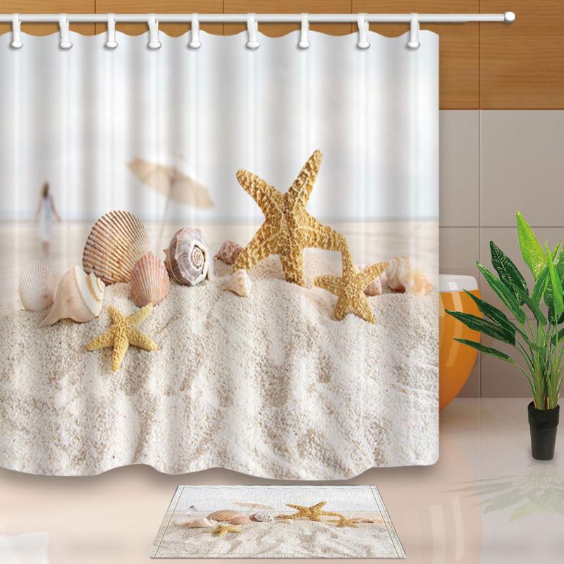 Shower Curtains Starfishes Shells on the Beach White Bath Screens Waterproof and Mildew Proof With 12 Hooks Washable Polyester
Shower Curtains Starfishes Shells on the Beach White Bath Screens Waterproof and Mildew Proof With 12 Hooks Washable Polyester