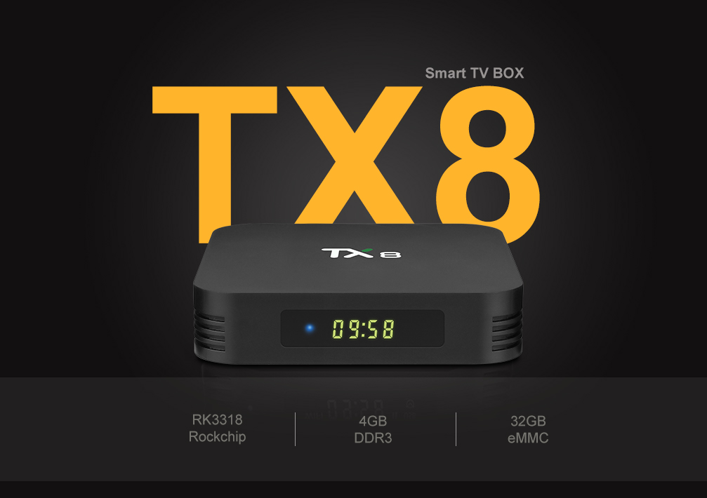 TX8 Rockchip RK3318 4GB 32GB Android 9.0 TV Box Dual WIFI 2.4G&5G Bluetooth 4.0 PK H96 Max Smart