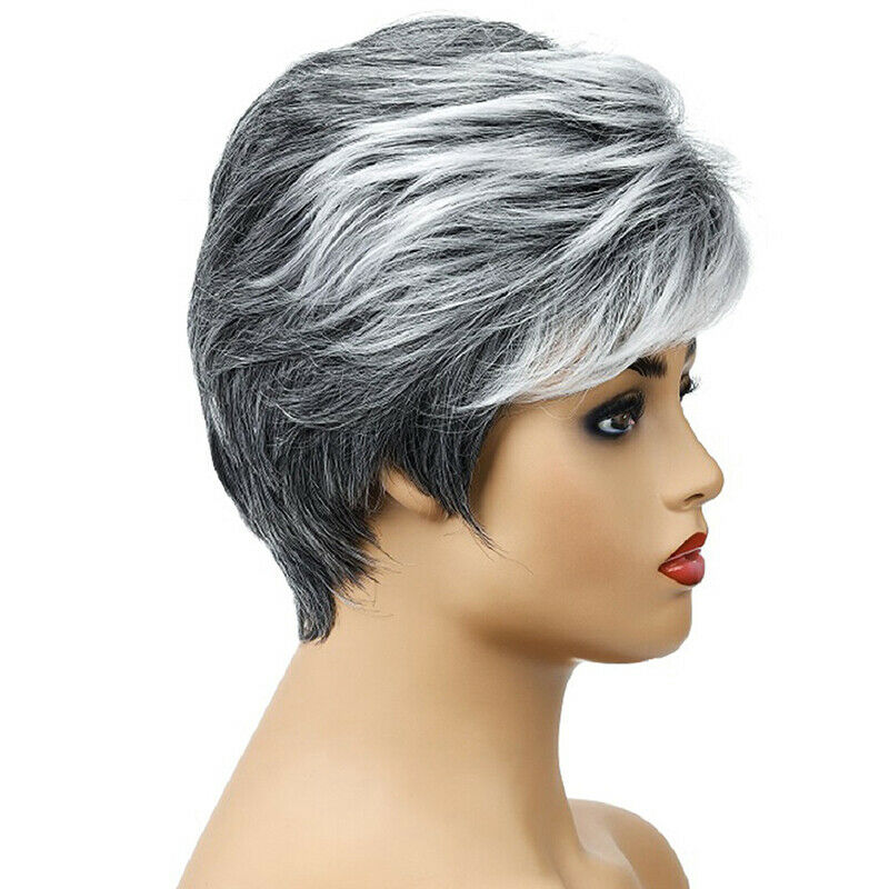 Women Natural Short Resistant Synthetic Hair Full Wig With Bangs Cosplay Party