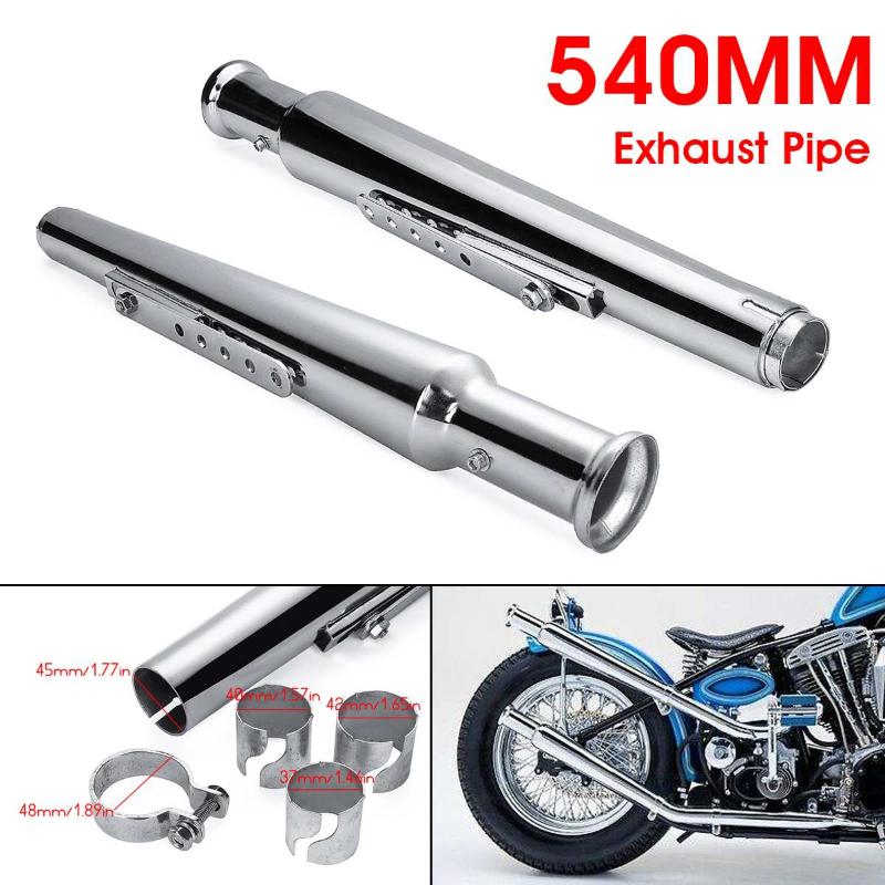 Pair 540mm Motorcycle Retro Exhaust Pipe Muffler Chrome Exhaust Tip Vintage Tail Tube For Cafe Racer Bobber Chopper Custom
Pair 540mm Motorcycle Retro Exhaust Pipe Muffler Chrome Exhaust Tip Vintage Tail Tube For Cafe Racer Bobber Chopper Custom