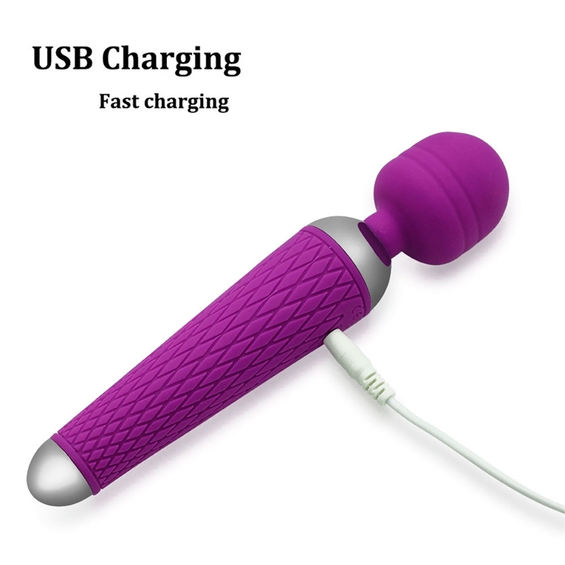 Khalesex Powerful oral clit Vibrators for Women USB Charge AV Magic Wand Vibrator Massager Adult Sex Toys for Woman Masturbator Y200409
