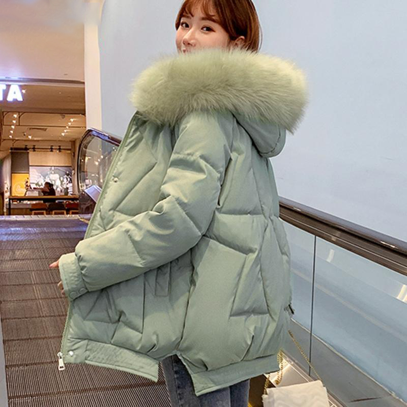 Short Parkas Female Winter Oversized Solid Jacket Women Cotton Padded Loose Hooded With Fur Collar Casual Thick Coats Outwear, Green
Short Parkas Female Winter Oversized Solid Jacket Women Cotton Padded Loose Hooded With Fur Collar Casual Thick Coats Outwear, Green