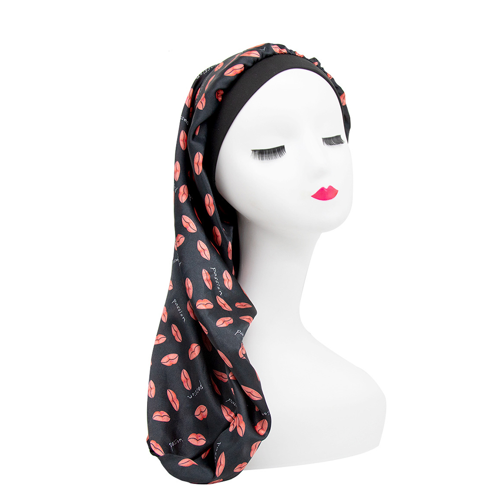 50pcs Extra Long Satin Bonnet Caps for Women Sleep Cap Bonnets Soft Night Sleep Hair Loose Cap with Wide Band