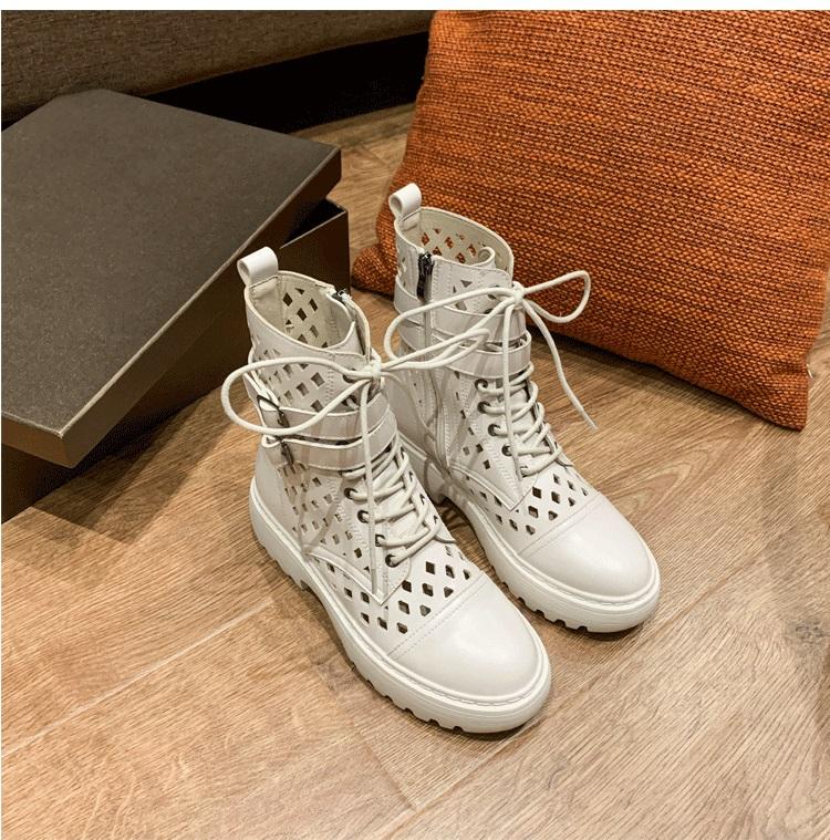New trend Martin boots Short boots High heel and thick sole Simplicity Hollow design Ventilation Women Shoes wholesale British style, Black
New trend Martin boots Short boots High heel and thick sole Simplicity Hollow design Ventilation Women Shoes wholesale British style, Black