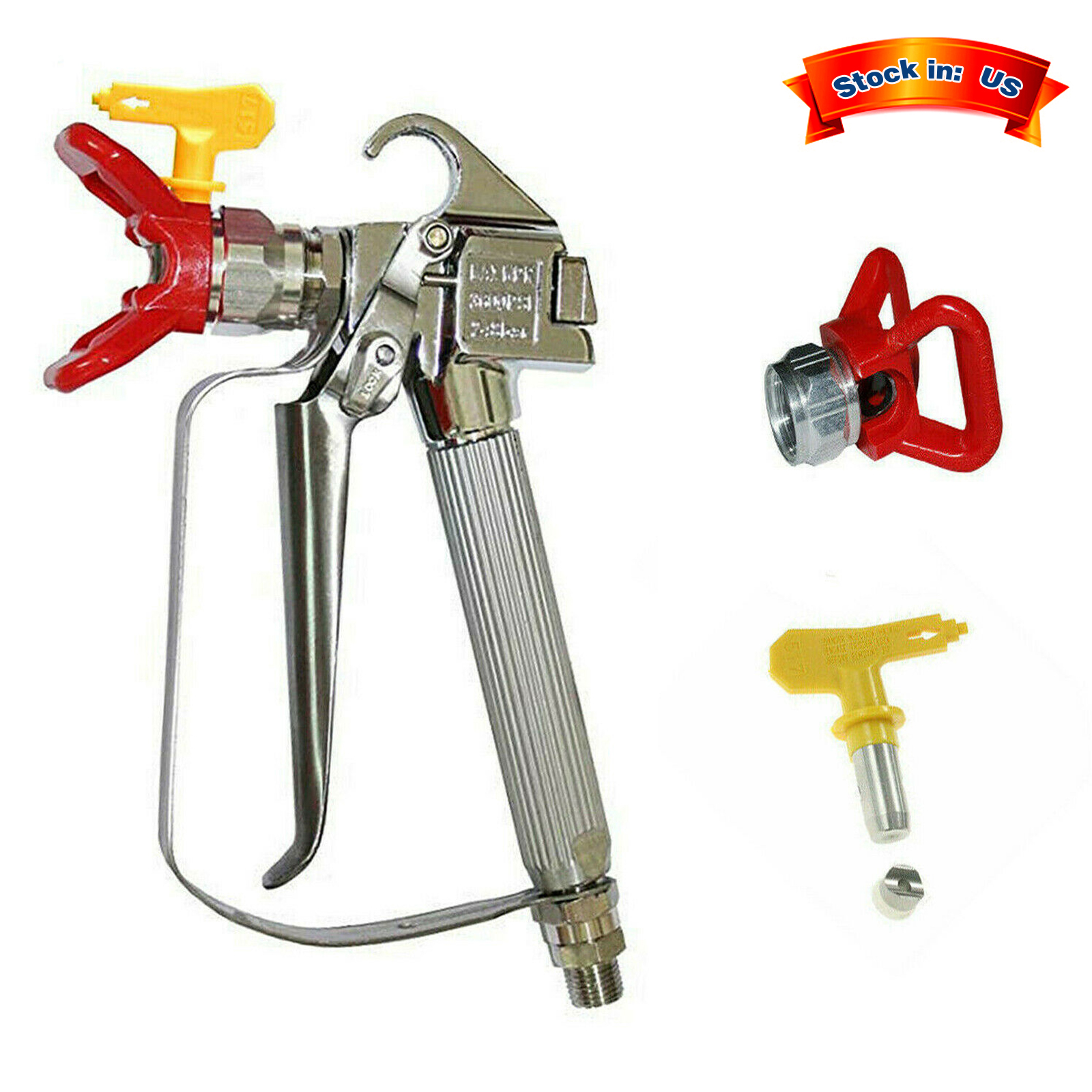 3600 PSI High Pressure Airless Paint Spray Gun with 517 Tip & Tip Guard For Sprayers
3600 PSI High Pressure Airless Paint Spray Gun with 517 Tip & Tip Guard For Sprayers