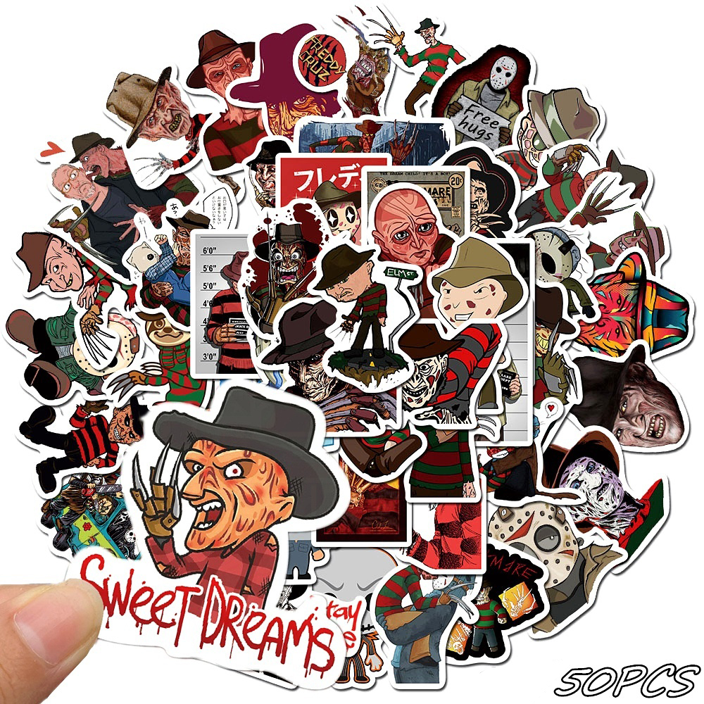 50PCS Horror Movie Freddy Krueger Stickers Cartoon Graffiti Sticker for Luggage Laptop Phone Guitar PS4 Skateboard Waterproof Decals
50PCS Horror Movie Freddy Krueger Stickers Cartoon Graffiti Sticker for Luggage Laptop Phone Guitar PS4 Skateboard Waterproof Decals
