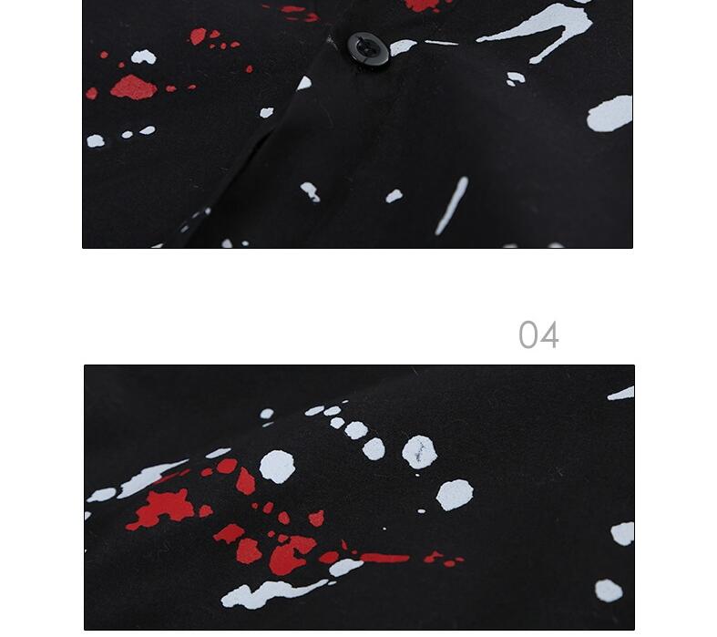 Fashion-Casual Shirt Men Spring Long Sleeve Tops High Quality Printing Men Slim Fit Chemise Social Shirt 2017 White