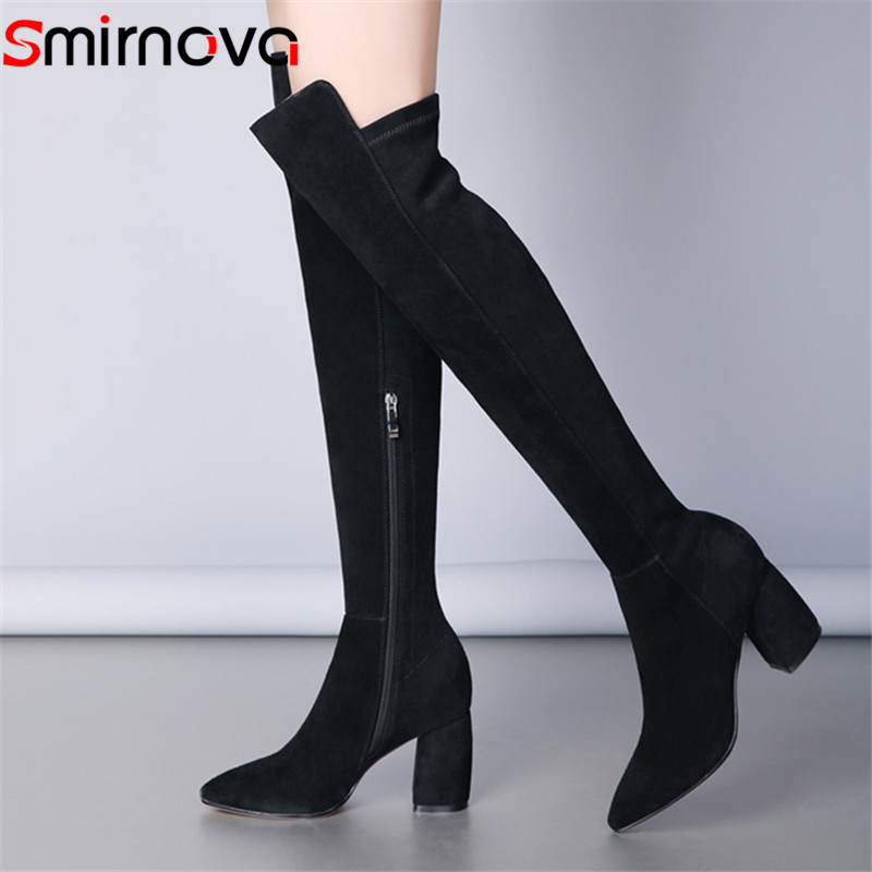 Smirnova high quality 2020 ladies long boots black woman zipper thigh high boots popular cow suede leather over the knee
Smirnova high quality 2020 ladies long boots black woman zipper thigh high boots popular cow suede leather over the knee