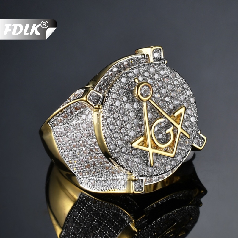 FDLK Hip Hop Gold Color Brass Cream Micro Pave Cubic Zirconia Masonic Ring Charm for Men Gifts with 6 - 13
FDLK Hip Hop Gold Color Brass Cream Micro Pave Cubic Zirconia Masonic Ring Charm for Men Gifts with 6 - 13