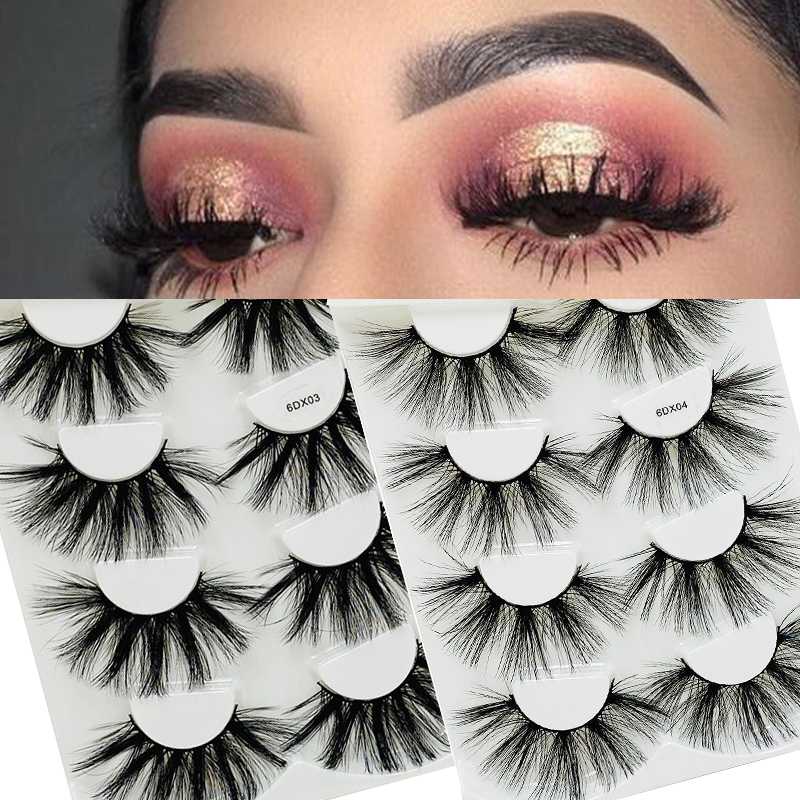 4 Pairs Mink Eyelashes 25mm Cruelty Free Criss-cross Lashes Thick Natural Lashes Wispies Fluffy Makeup Extension
4 Pairs Mink Eyelashes 25mm Cruelty Free Criss-cross Lashes Thick Natural Lashes Wispies Fluffy Makeup Extension