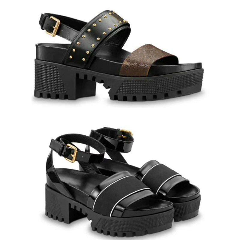 Women Sandal Laureate Platform Sandals Glazed Calf Leather Patent Canvas Slides Designer Nails Shoes Thick Bottom Party Shoe with Box, Color 4
Women Sandal Laureate Platform Sandals Glazed Calf Leather Patent Canvas Slides Designer Nails Shoes Thick Bottom Party Shoe with Box, Color 4