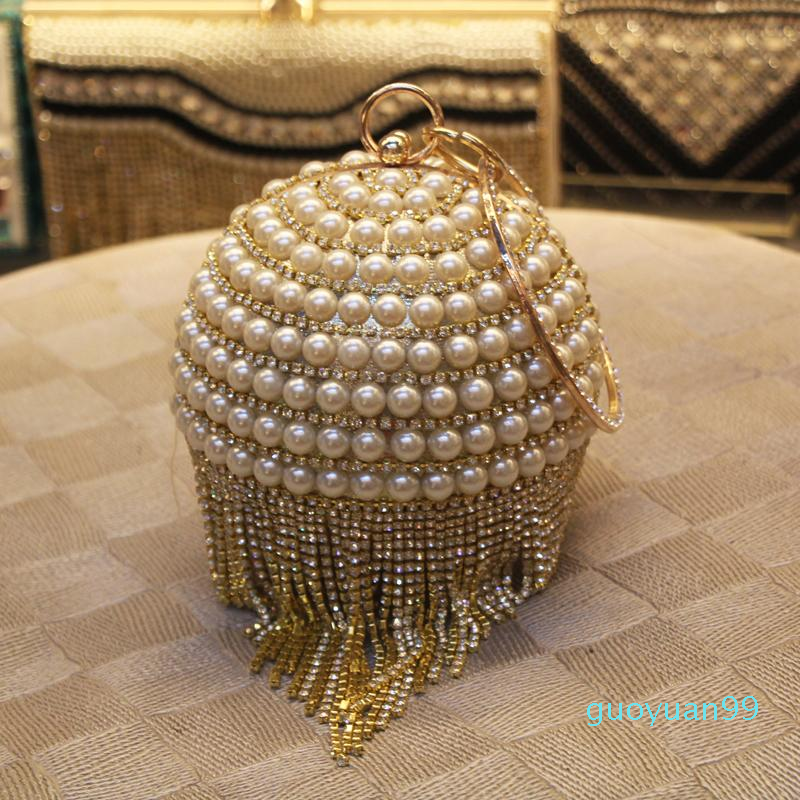 New-pearl beaded crystal tassels decoration ball box party bridal evening bag Clutch handbag
New-pearl beaded crystal tassels decoration ball box party bridal evening bag Clutch handbag