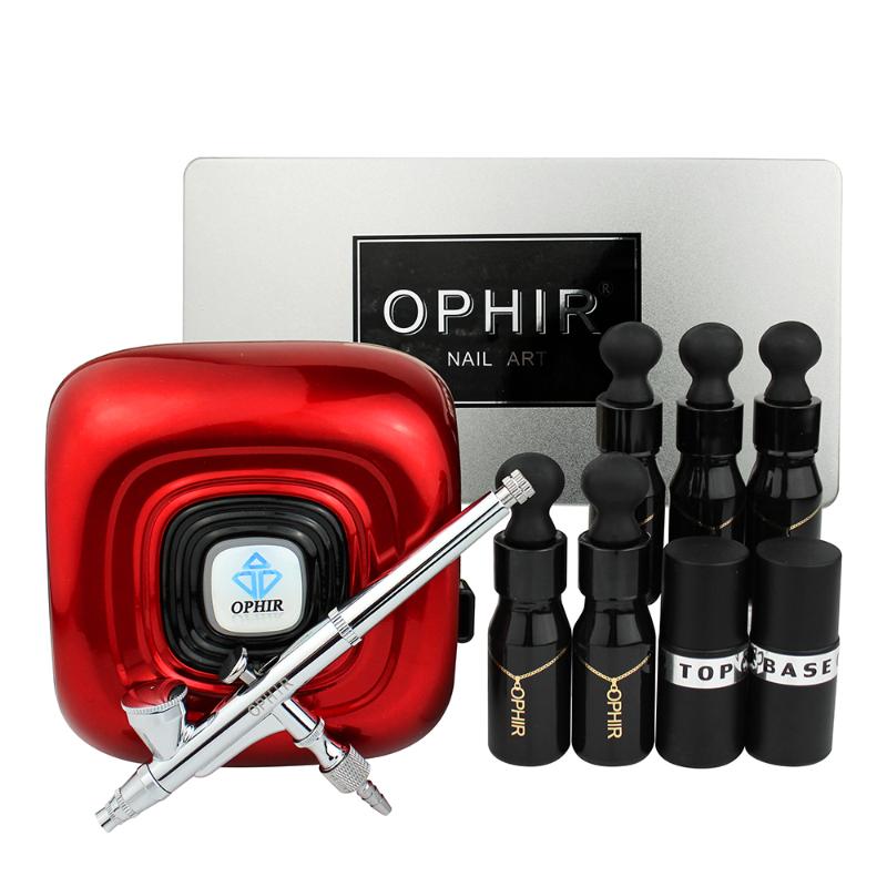 OPHIR Nail Art Airbrush Kit 5 Colors Nail Gel Polish Metal Stencil Base Coat & Top Coat Manicure Tools _OP-NA003R, As pic
OPHIR Nail Art Airbrush Kit 5 Colors Nail Gel Polish Metal Stencil Base Coat & Top Coat Manicure Tools _OP-NA003R, As pic
