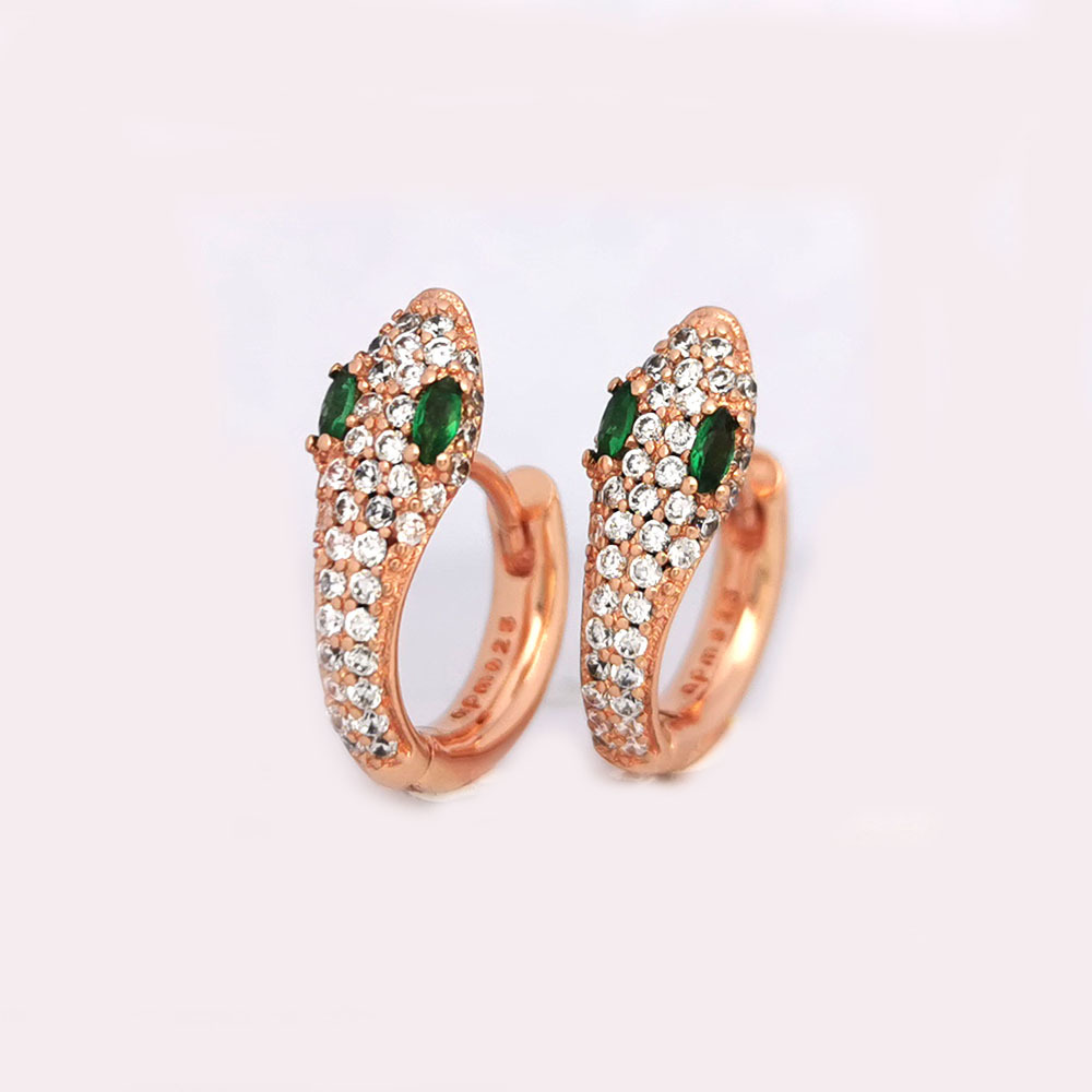 1 Pair Small Hoop Earrings Women CZ Snake Earring Dainty Gold Silver Color Rose Jewelry Aretes Huggie Trendy Hoops Tiny Earing 200924
