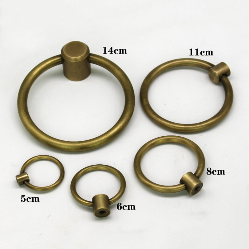 5/6/8/11cm Chinese antique drawer circle knob furniture door handle hardware Classical wardrobe cabinet shoe closet cone vintage pull ring