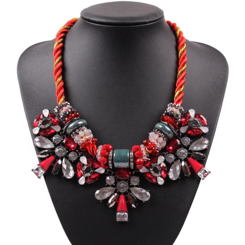 New Model Design Fashion Brand Rope Chain Bib Choker Jewelry Crystal Chunky Statement Pendant Necklace for Women 
New Model Design Fashion Brand Rope Chain Bib Choker Jewelry Crystal Chunky Statement Pendant Necklace for Women