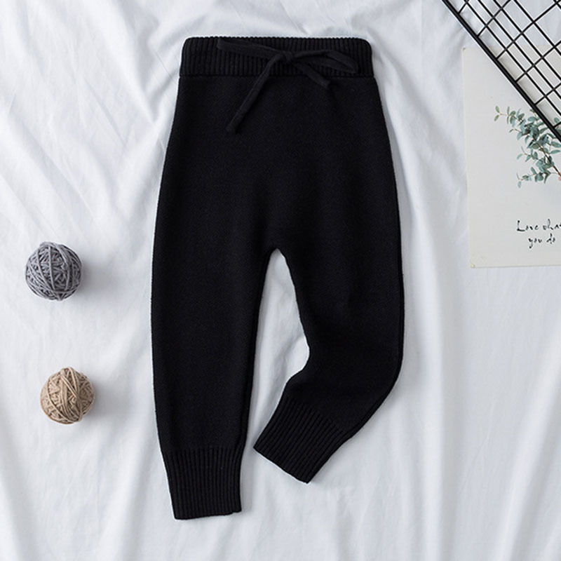 Kids Girls Boys Pants Winter Fall Knitted Pants Toddler Bottom Pants Little Child Solid Color Boys Elastic Leggings Clothing LJ200828