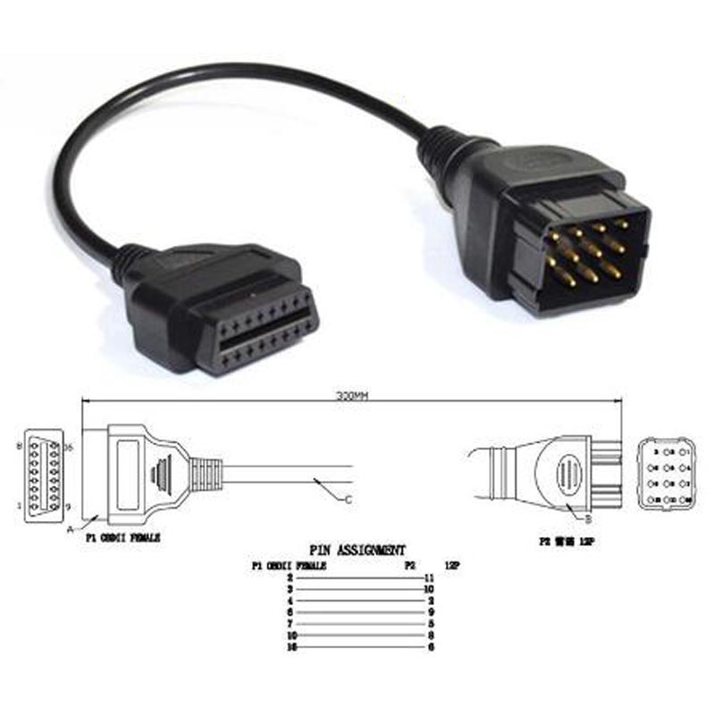 OBD For Renaut 12 Pin to 16 Pin OBD2 OBDII Cable Car For CDP Trucks Diagnostic Tool Connector 12Pin Cable
OBD For Renaut 12 Pin to 16 Pin OBD2 OBDII Cable Car For CDP Trucks Diagnostic Tool Connector 12Pin Cable