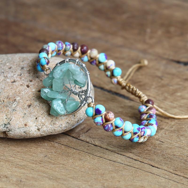 Tree Charm Bracelet for Women Handmade Jewelry Boho Yoga Mala Chakra Bracelet Imperial Stone Beads String Braided Wrap
Tree Charm Bracelet for Women Handmade Jewelry Boho Yoga Mala Chakra Bracelet Imperial Stone Beads String Braided Wrap