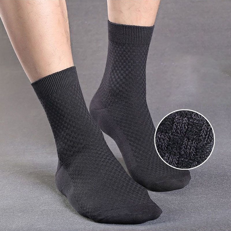 10 Pairs Bamboo Fiber Men's Socks Breathable Deodorant Compression Socks Men Business Long Calcetines Socks Ankle Hombre 200924