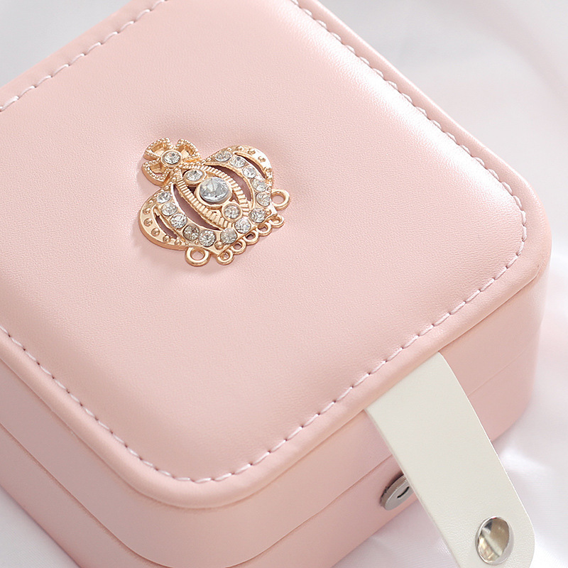 Korean Style Jewelry Organizer Display Travel Jewelry Case Portable Jewelry Box Magnetic Buckle PU Earrings Ring Storage Box T200808