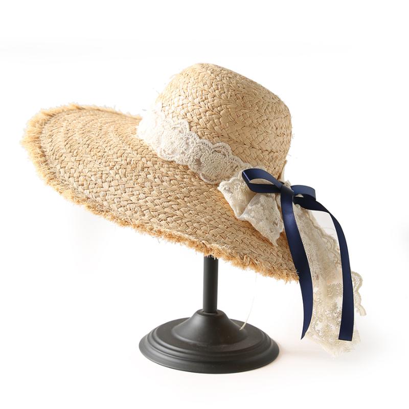 Wide Brim Lace Ribbon Straw Hat For Women French Style Elegant Summer Hats Holiday Beach Cap UV Sun Visor Hat Wholesale, As picture
Wide Brim Lace Ribbon Straw Hat For Women French Style Elegant Summer Hats Holiday Beach Cap UV Sun Visor Hat Wholesale, As picture