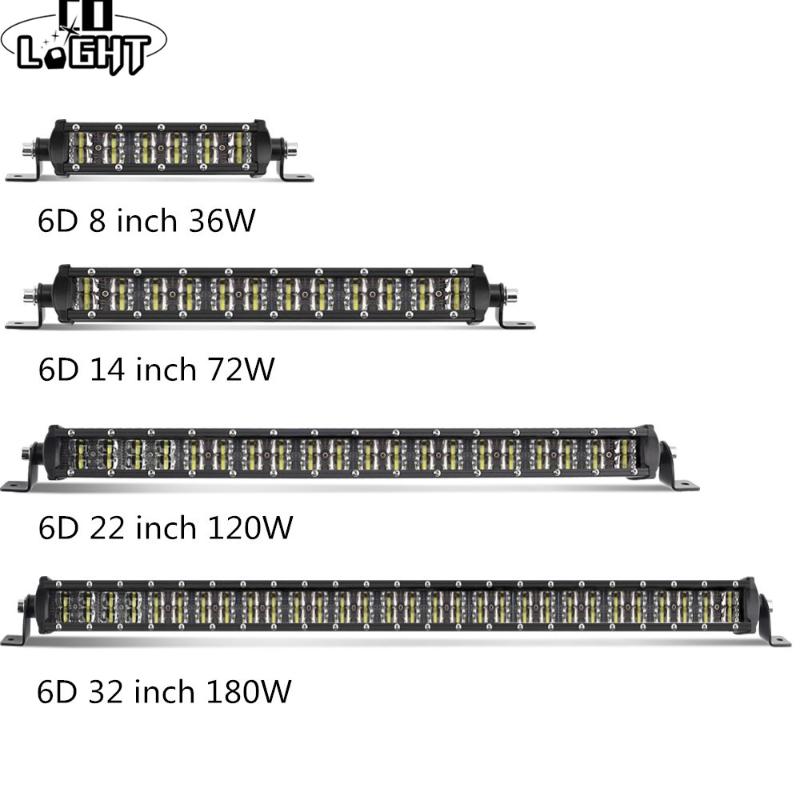 CO LIGHT 6D Light Bar 8" 14" 22" 32" Led Work Combo Beam Dual-Row for Truck Boat 4x4 4WD ATV Offroad Auto Driving LED Bar
CO LIGHT 6D Light Bar 8" 14" 22" 32" Led Work Combo Beam Dual-Row for Truck Boat 4x4 4WD ATV Offroad Auto Driving LED Bar