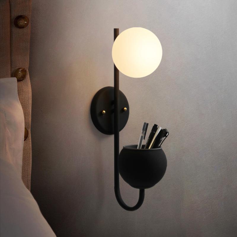 Nordic wrought iron glass wall lamp vintage creative Plant LED Wall Light Fixtures Restaurant bar aisle sconce Luminaire