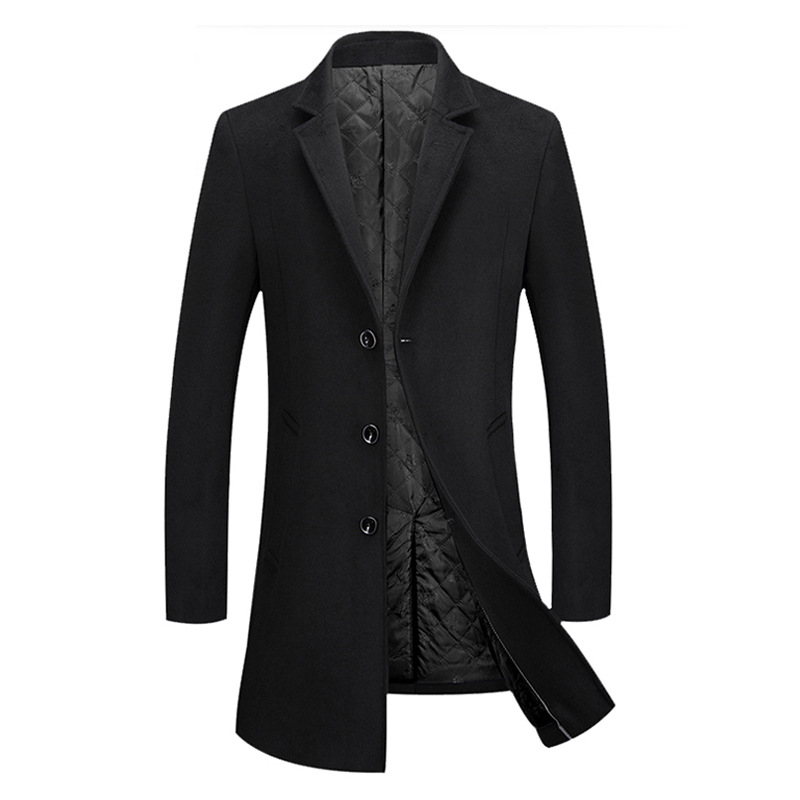 2020 Autumn Winter Warm Male Woolen Overcoat Men Slim Fit Wool Blend Coat Single Breasted Solid Black Blue Business Wool Jacket
2020 Autumn Winter Warm Male Woolen Overcoat Men Slim Fit Wool Blend Coat Single Breasted Solid Black Blue Business Wool Jacket