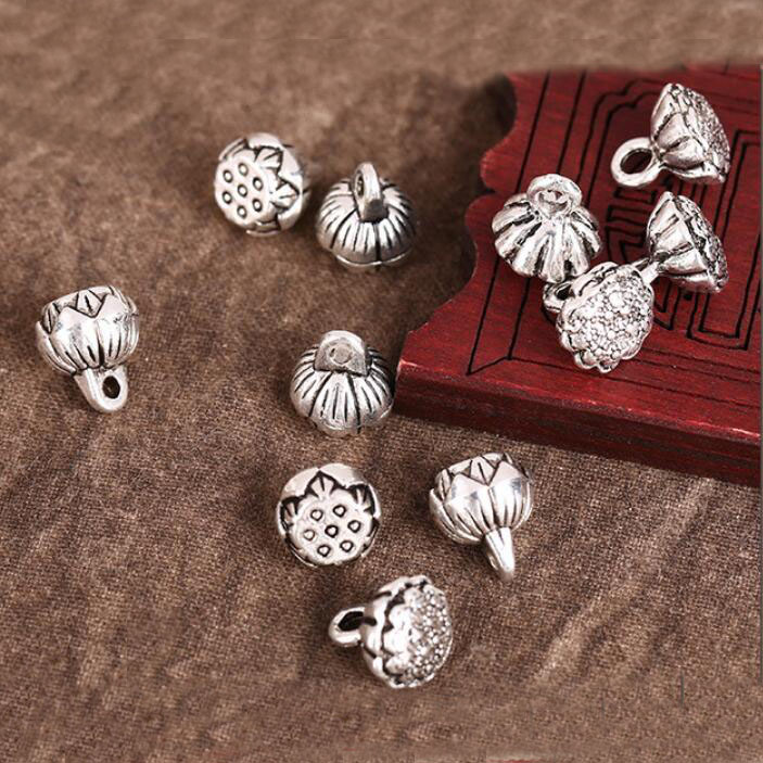 Epacket DHL No fading and no rusting Tibetan silver lotus flower pendant DFMXD024 jewelry Charms pendants