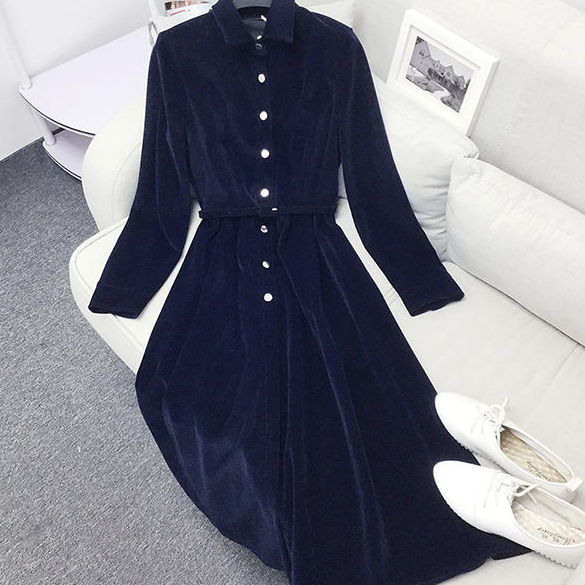 Autumn Winter Long Shirt Dress Women Vestidos Mujer 2020 Vintage Long Sleeve ArmyGreen Dress Female Pocket with Belt DA849, Black 
Autumn Winter Long Shirt Dress Women Vestidos Mujer 2020 Vintage Long Sleeve ArmyGreen Dress Female Pocket with Belt DA849, Black