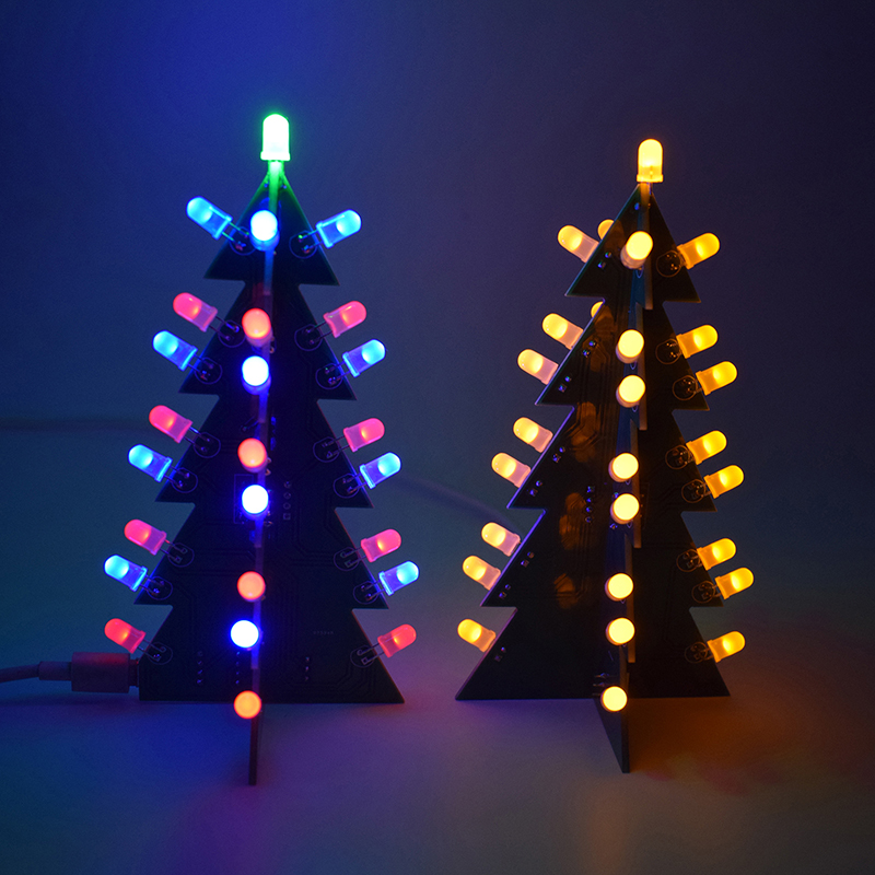 Three-Dimensional 3D Christmas Tree LED DIY Kit Red/Green/Yellow LED Flash Circuit Kit Electronic Suite Holiday Decor
Three-Dimensional 3D Christmas Tree LED DIY Kit Red/Green/Yellow LED Flash Circuit Kit Electronic Suite Holiday Decor