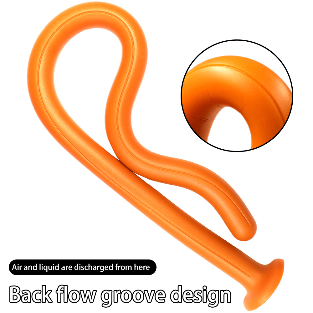 Super Long Back Flow Groove Design Plug Anal Silicone Souple Big Butt Anus Dilator Grand Expander Gode Stimulateur Adulte Masturbateurs Sex Toy