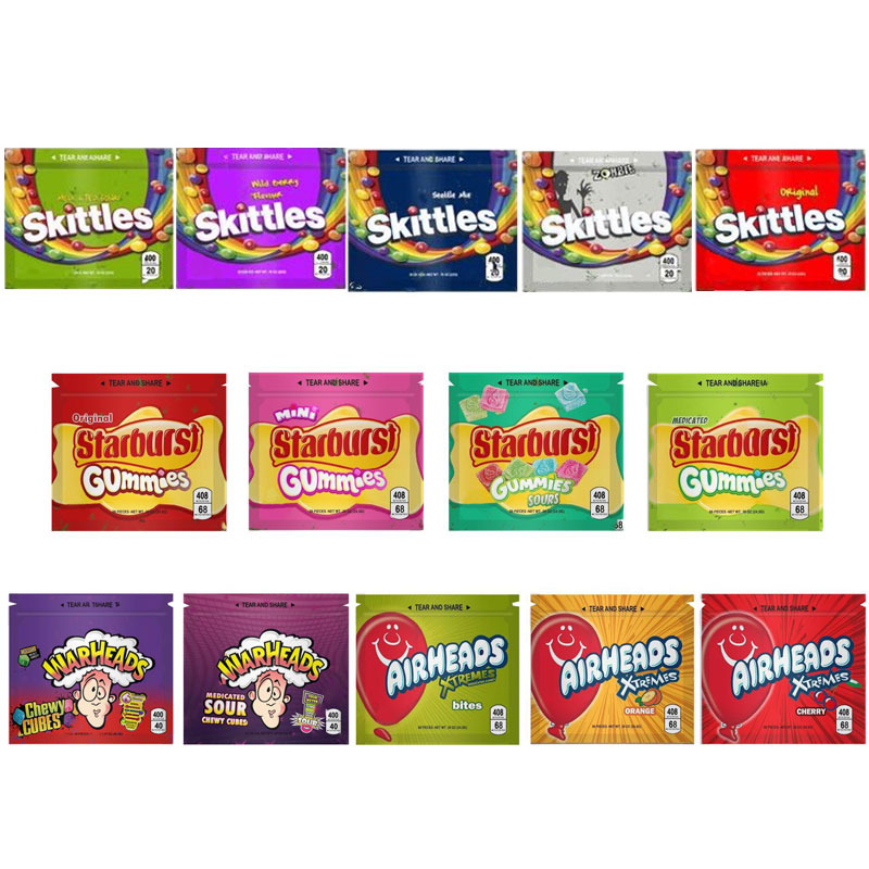 Starburst Skittles WARHEADS AIRHEADS Xtremes Empty Bag 400MG 408MG Smell Proof Packaging Zipper Package DHL Free
Starburst Skittles WARHEADS AIRHEADS Xtremes Empty Bag 400MG 408MG Smell Proof Packaging Zipper Package DHL Free