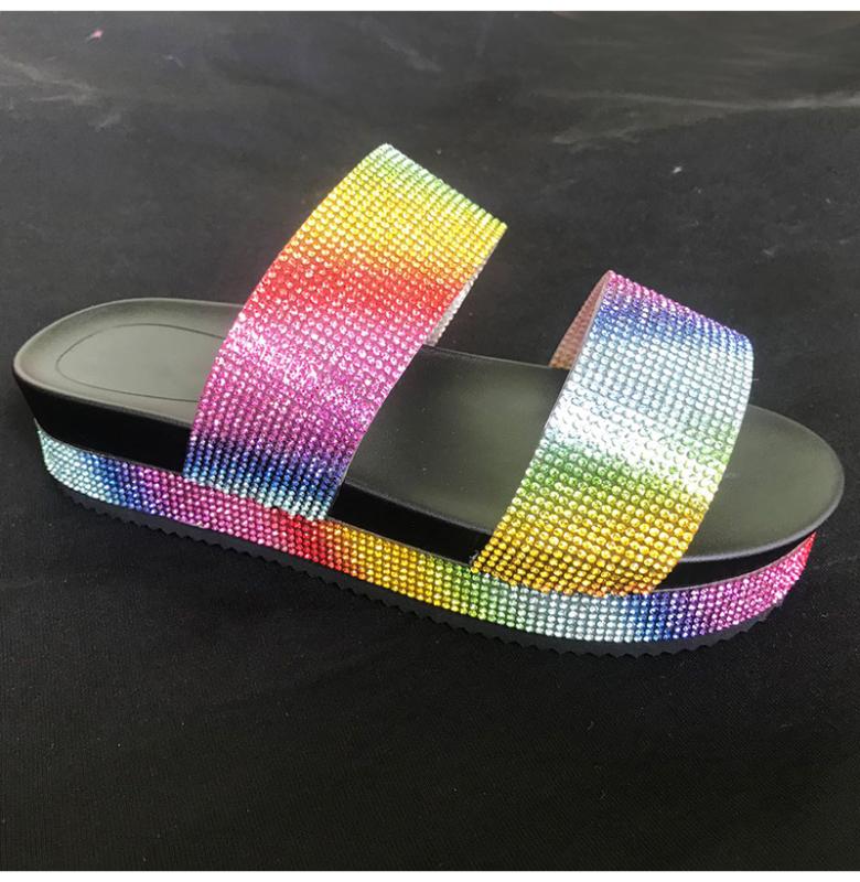 Slippers Women 2020 Woman Crystal Slides Platform Slippers Chunrry Shoes Rainbow Shiny Diamond Large Size New Sequined Cloth, Color
Slippers Women 2020 Woman Crystal Slides Platform Slippers Chunrry Shoes Rainbow Shiny Diamond Large Size New Sequined Cloth, Color