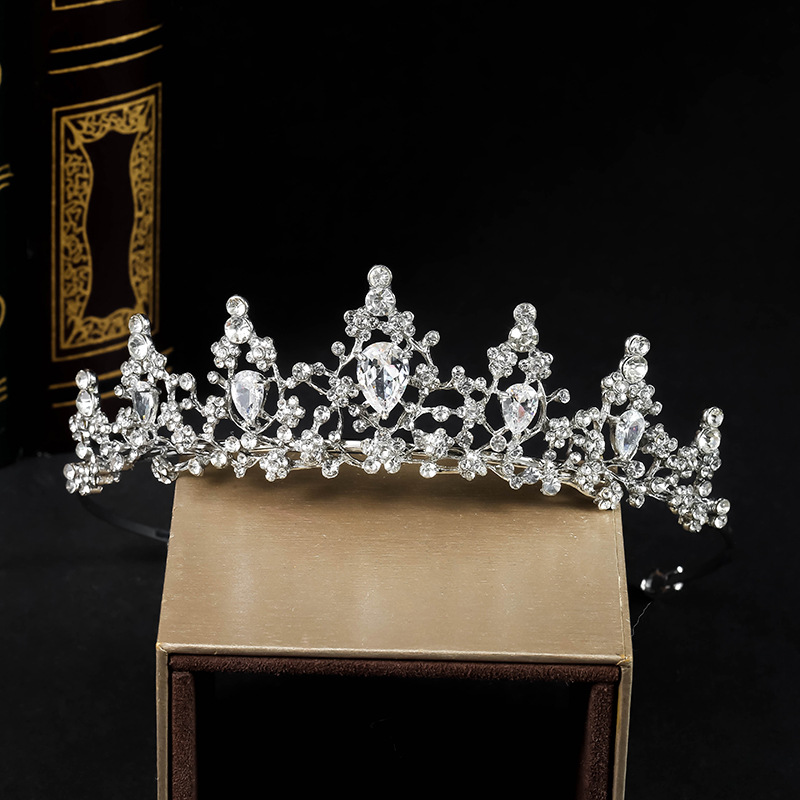 Wedding Accessories Princess Headpieces Rhinestone Crown Wedding Headband Classic Rhinestone Vintage Tiara Antique Copper Plated Hairbands