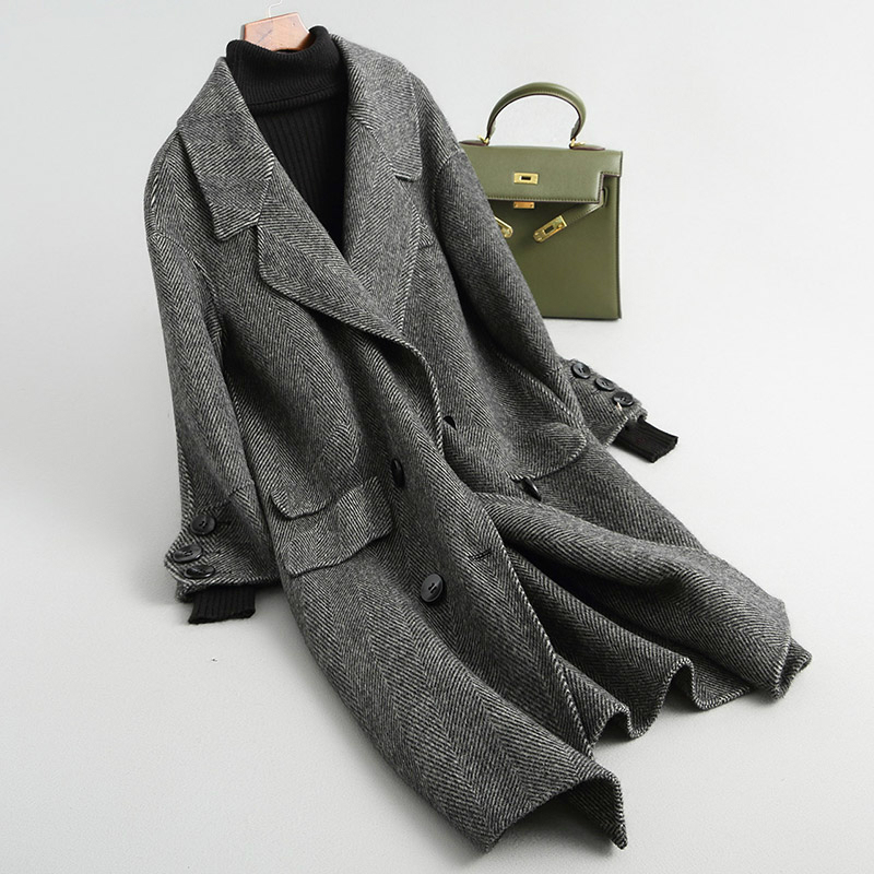 England 2020 Women Wool Coat Pockets Long Autumn Winter Female Jacket Double-sided Alpaca Woolen Coats 38041 WYQ1774 en, Black
England 2020 Women Wool Coat Pockets Long Autumn Winter Female Jacket Double-sided Alpaca Woolen Coats 38041 WYQ1774 en, Black