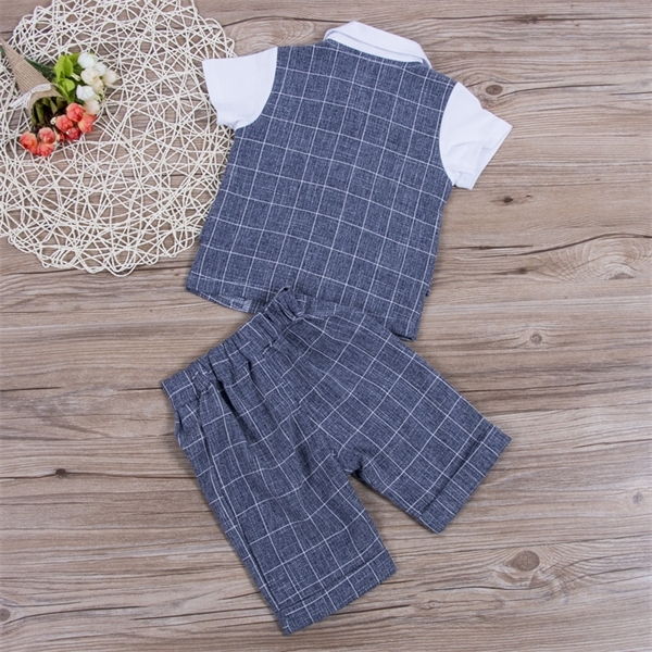 FOCUSNORM New Formal Toddler Baby Boys Gentleman Outfits Suit Bow Tie Tops+Pants 2PCS Party Clothes