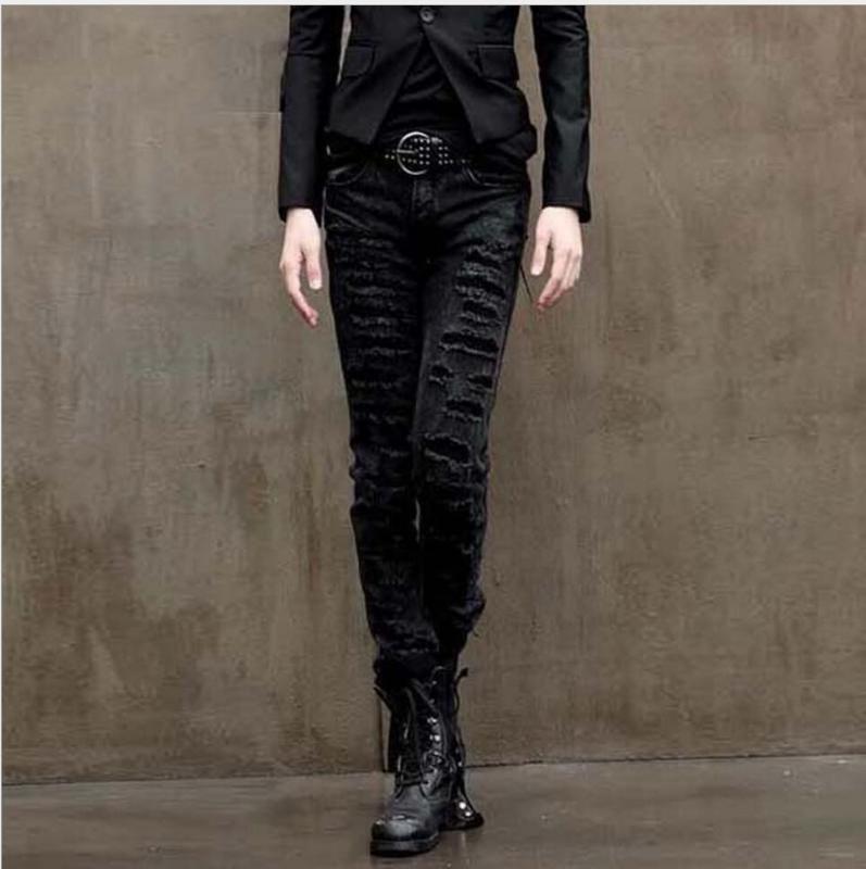 New Summer Tide Men Clothing Personality Hole Jeans Trousers Ripped Jeans Nightclub Scraping Rotten Feet Pants Singer Costumes, Black
New Summer Tide Men Clothing Personality Hole Jeans Trousers Ripped Jeans Nightclub Scraping Rotten Feet Pants Singer Costumes, Black