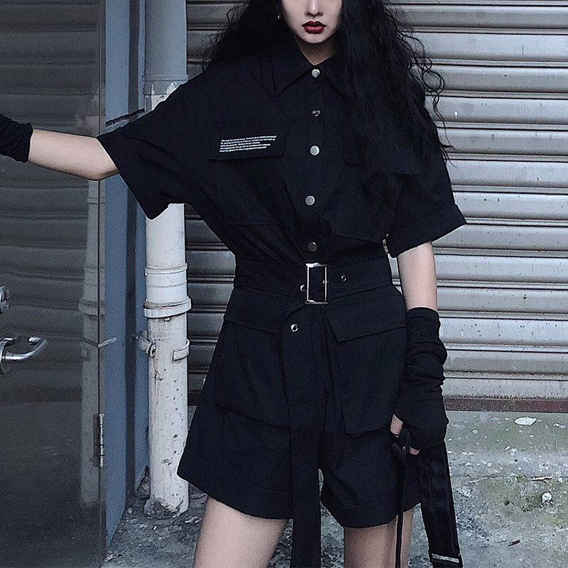 2020 New Black Slim Short Sleeve Women Jumpsuit Summer Cool Female Cargo Playsuits
2020 New Black Slim Short Sleeve Women Jumpsuit Summer Cool Female Cargo Playsuits